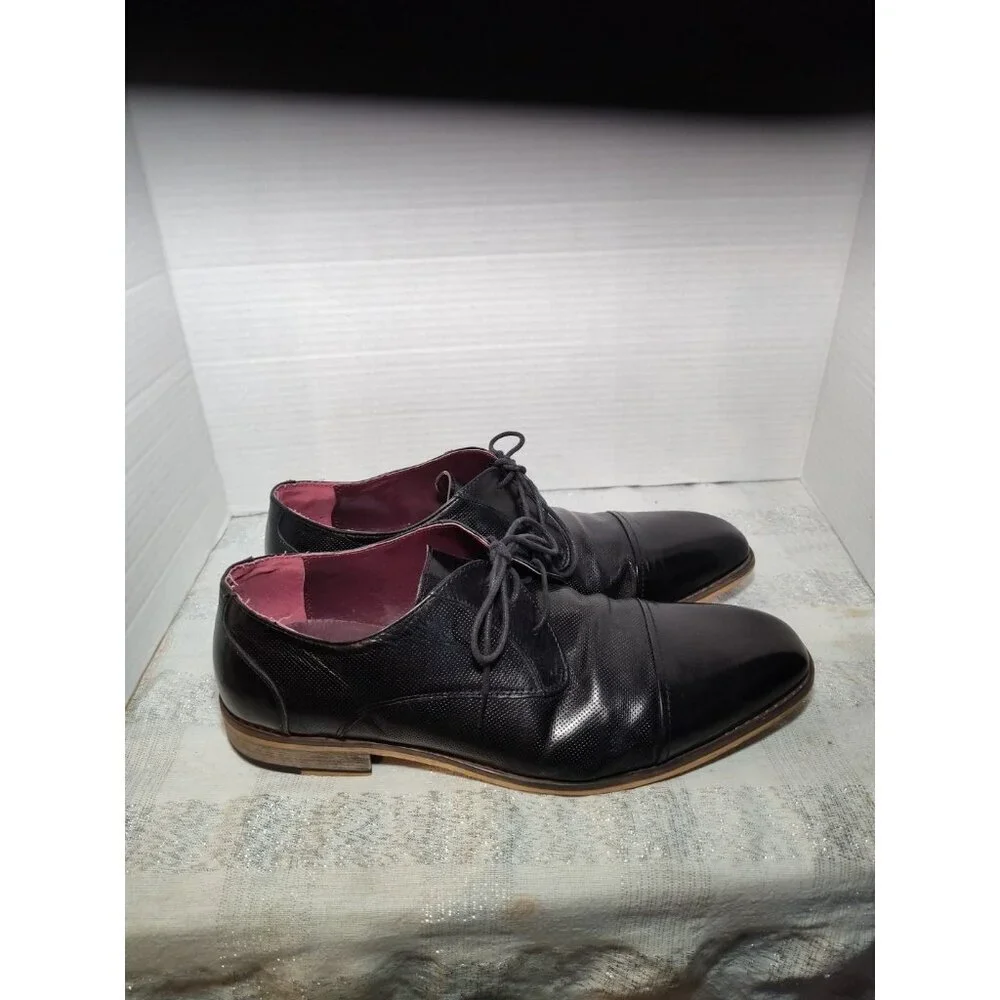 VINTAGE FOUNDRY CO. Men's Black‎ Leather Lace-Up Oxford Shoes SZ 10.5 VF1004-SE